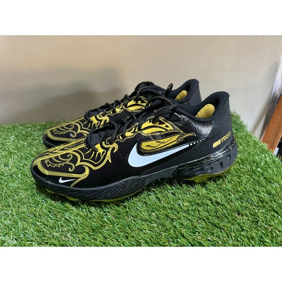 Nike Alpha Huarache Elite 3 Low Baseball Cleats Black Gold Men\'s 12.5 CV3553-001 main image 4